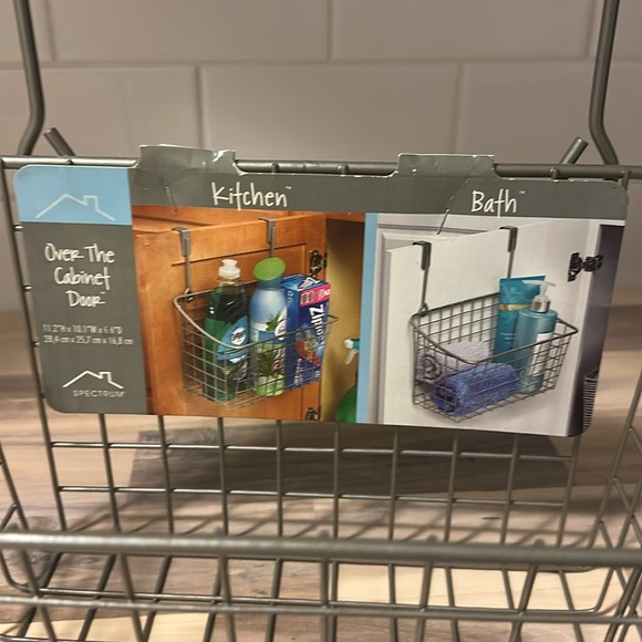 Over-the-Cabinet Door Storage Basket - Picture 2 of 9